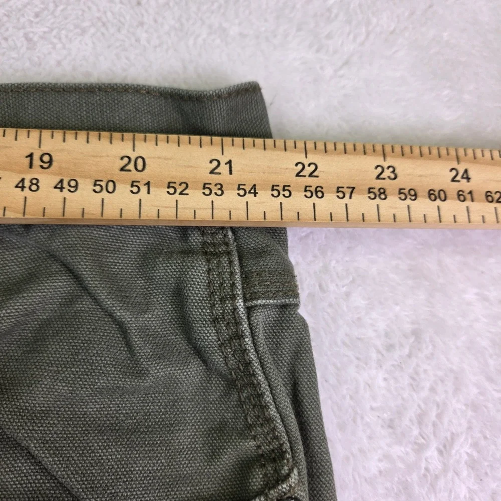 Craftsman Mens Olive Green Canvas Work Pants Carpenter Utility 42x32 F9